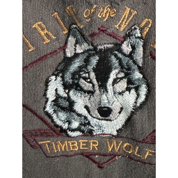 VTG CLEARWATER CREEK Timber Wolf Sweatshirt XL Men’s Adult Nature Y2K Sweater - Picture 2 of 6
